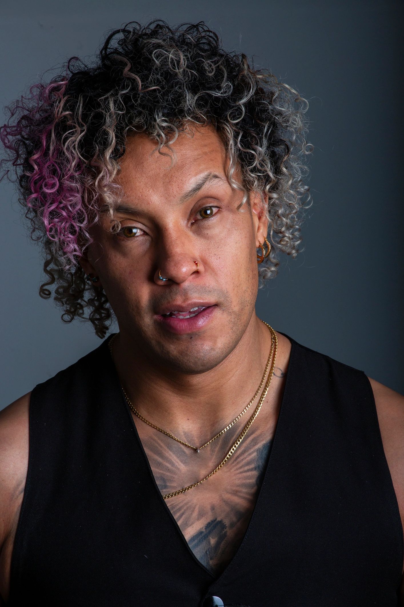Music artist portrait in studio lighting